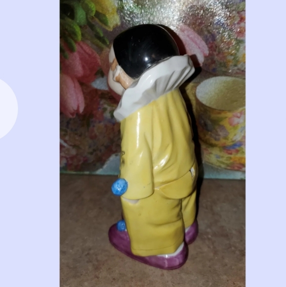 Vintage Clown  Porcelain Figural Covered Pot Dispenser Jam Pot - Picture 3 of 5
